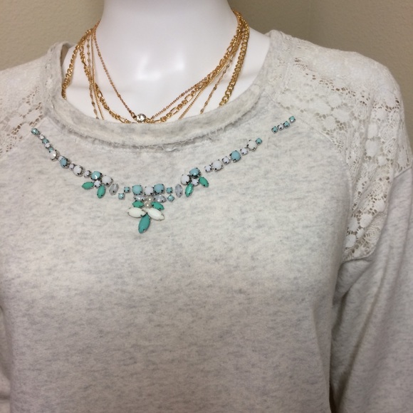 Democracy pullover sweatshirt long sleeve gray top - Picture 5 of 8